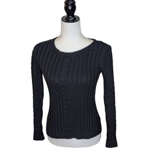 Mercer Street Studio Black Cable Knit Sweater PS